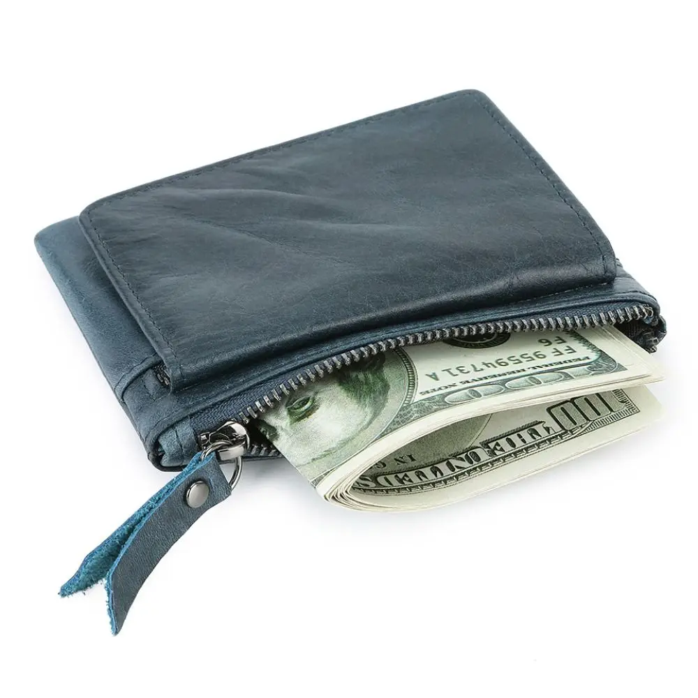 Retro Multi Card Seat Small Minimalist Credit ID Card Holder Wallet Male Slim Leather Wallet with Coin Purse for Men Women