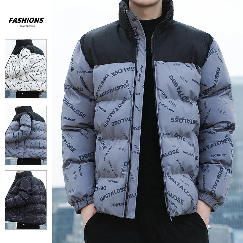 Parka Winterjas Mannen Dikke Jassen Warm Ademend Puffer Jassen Gewatteerde Bovenkleding Fashion Casual Brief Print Parka Mannen