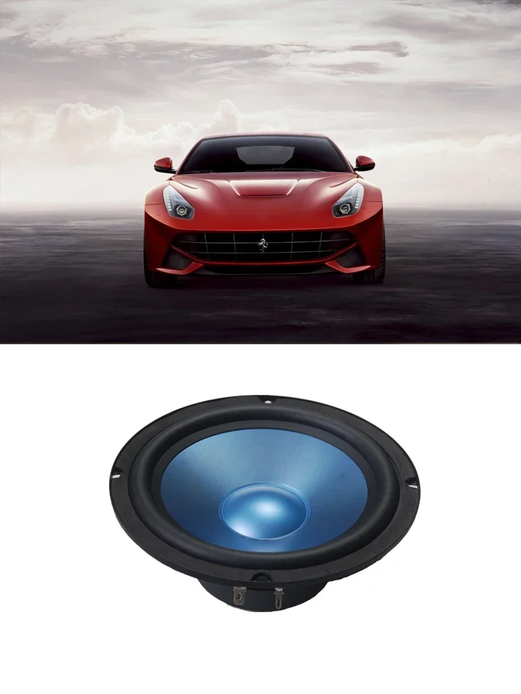 1 pc I KEY BUY Blue Aluminum Cone 6.5 " 6 inch Car Speaker 300W 4Ohm Rubber Edge Midrange Woofer  Auto Front Door