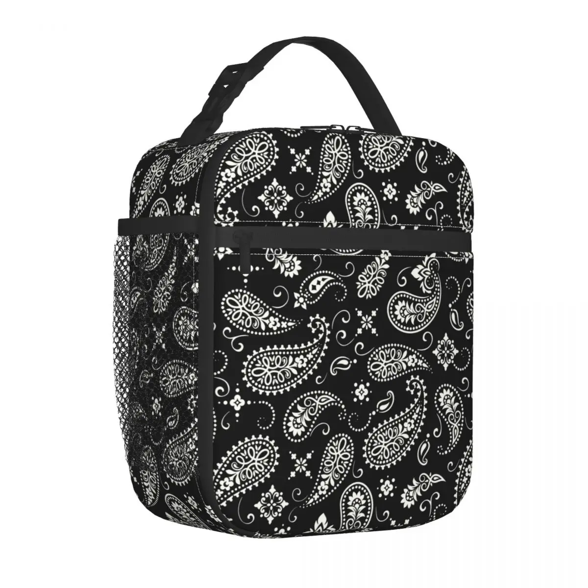 Paisley Hijab Pattern Insulated Lunch Bag Portable Boho Lunch Container Thermal Bag Tote Lunch Box College Picnic Food Bag