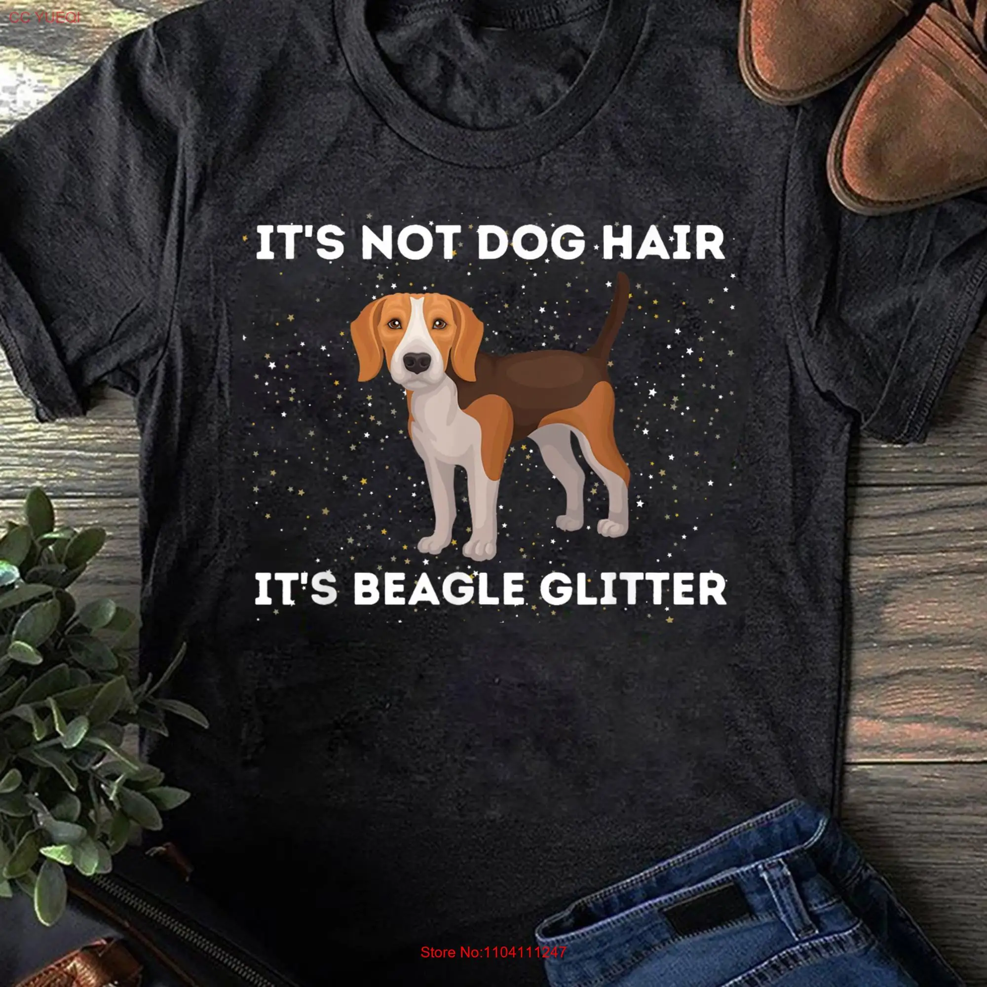 It's Not Hair Beagle Glitter Dog Lover Pet Owner T Shirt Funny Lovers Mother's Day long or short sleeves