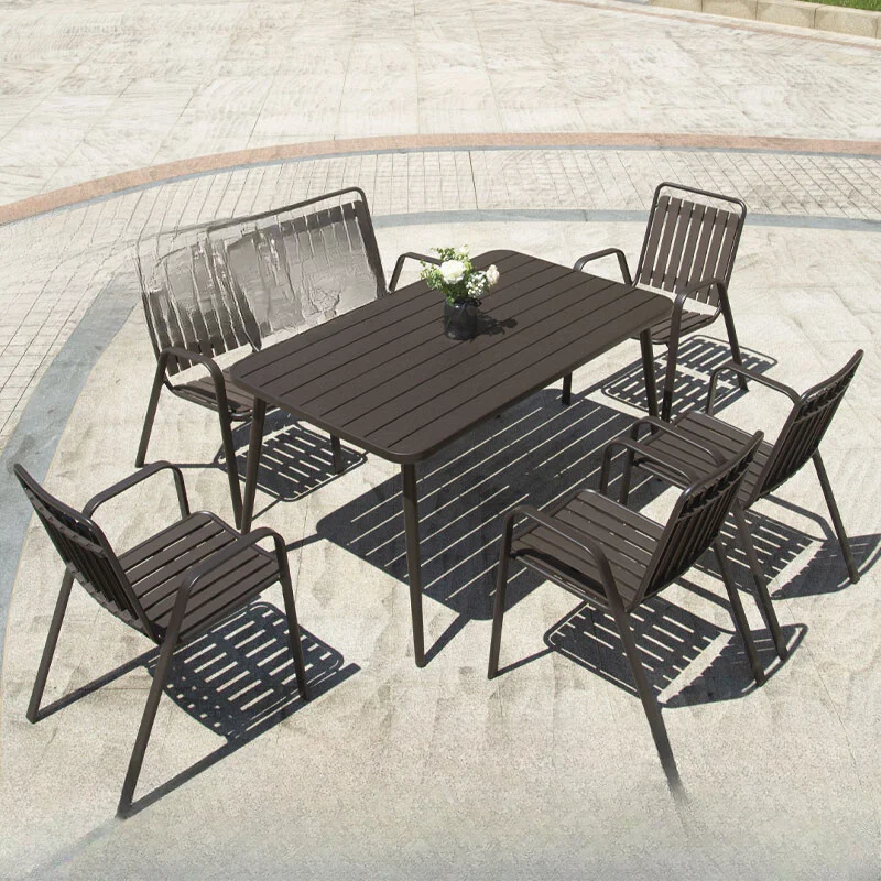 

Outdoor tables and chairs courtyard wrought iron three-piece leisure waterproof set combination garden open air