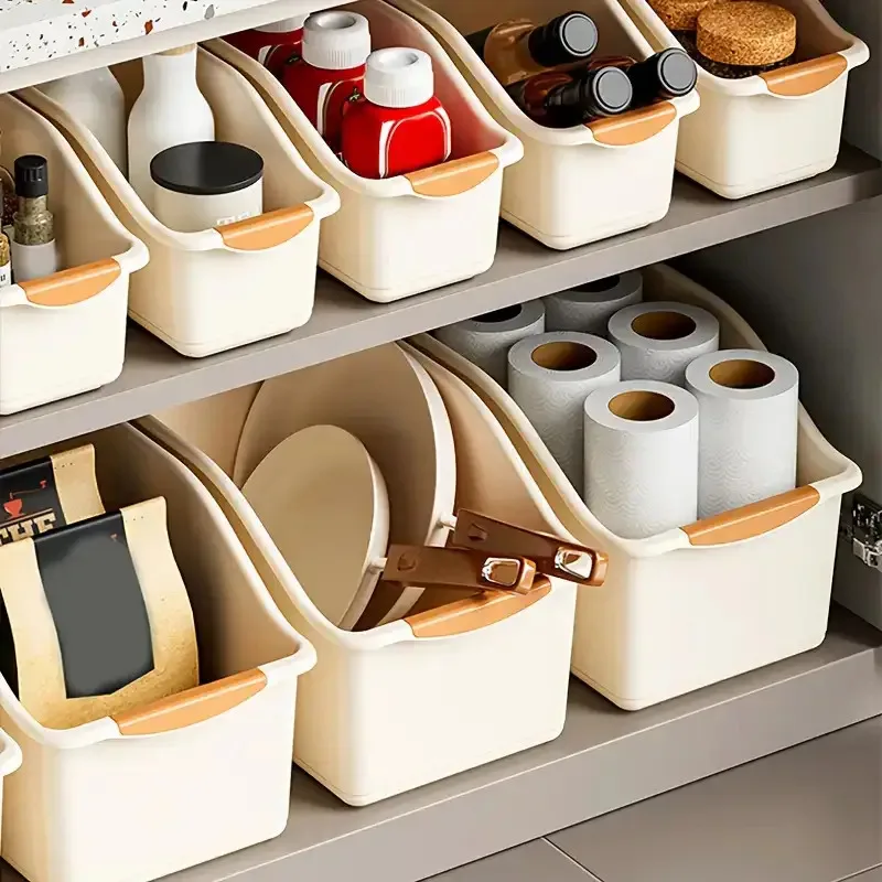 Kitchen Storage Basket Spice Seasoning Sundries Pantry Bathroom Sundries Plastic Storage Box for Home Organization