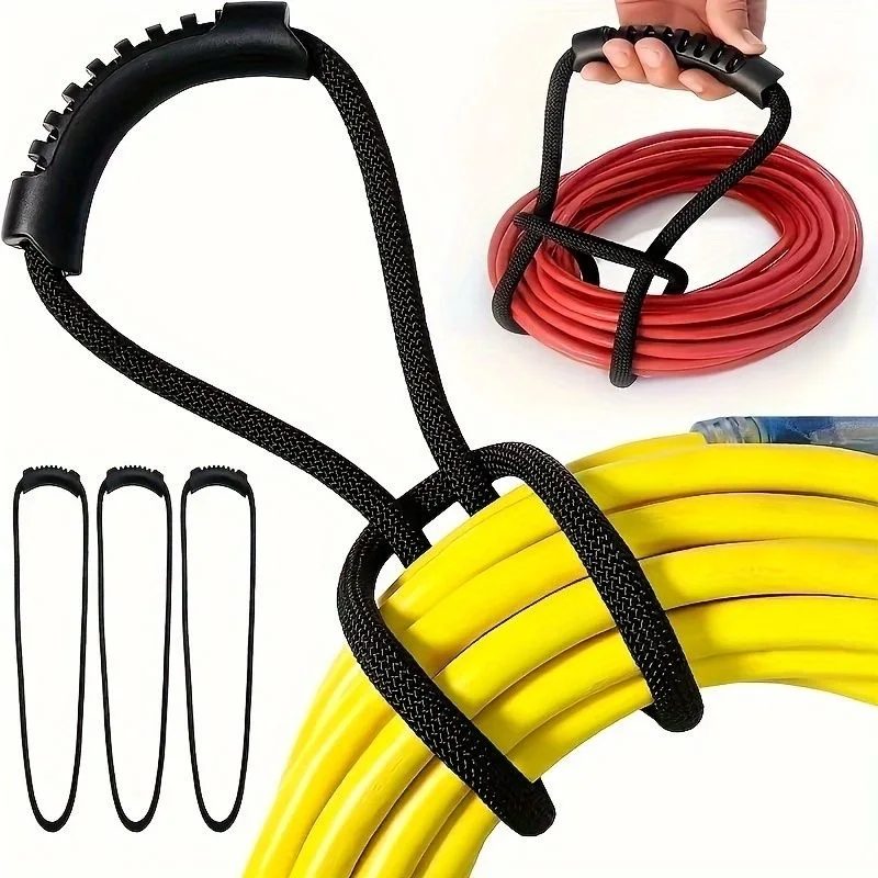 Extension Cord Storage Straps Black with Handle Cable Ties Hose Storage Accessory Vacuum Hose Holder Hose Organizer