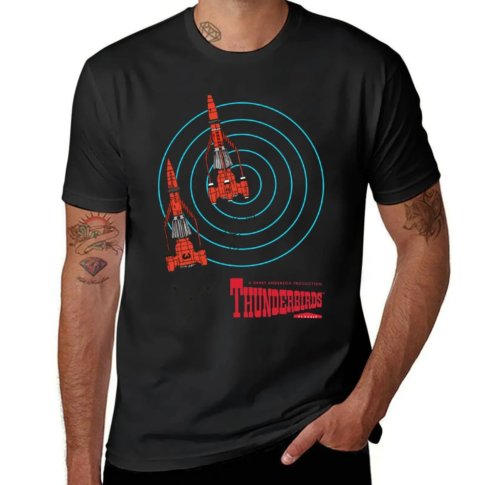 

Thunderbirds 3 patterns, great exciting retro series from the 60s T-Shirt anime customs oversizeds blue archive Men's t shirts