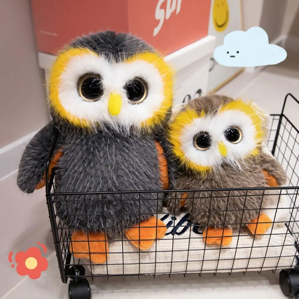 

Fluffy Big Eyes Owl Plush Toys Realistic Collection Lovely Stuffed Animals Dolls Soft Ins Simulation Owl Toy