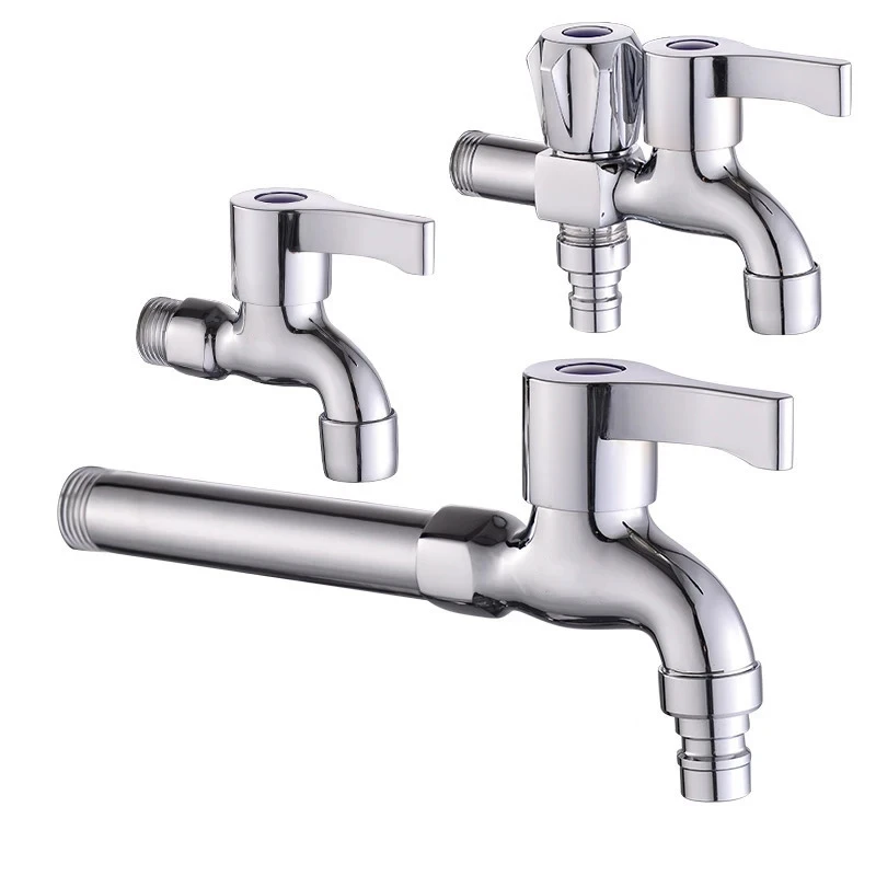 Wall Faucet Lengthen Garden Watering Tap Washing Machine Mop Pool Water Faucet Alloy Outdoor Bibcock Copper Valve Core G1/2