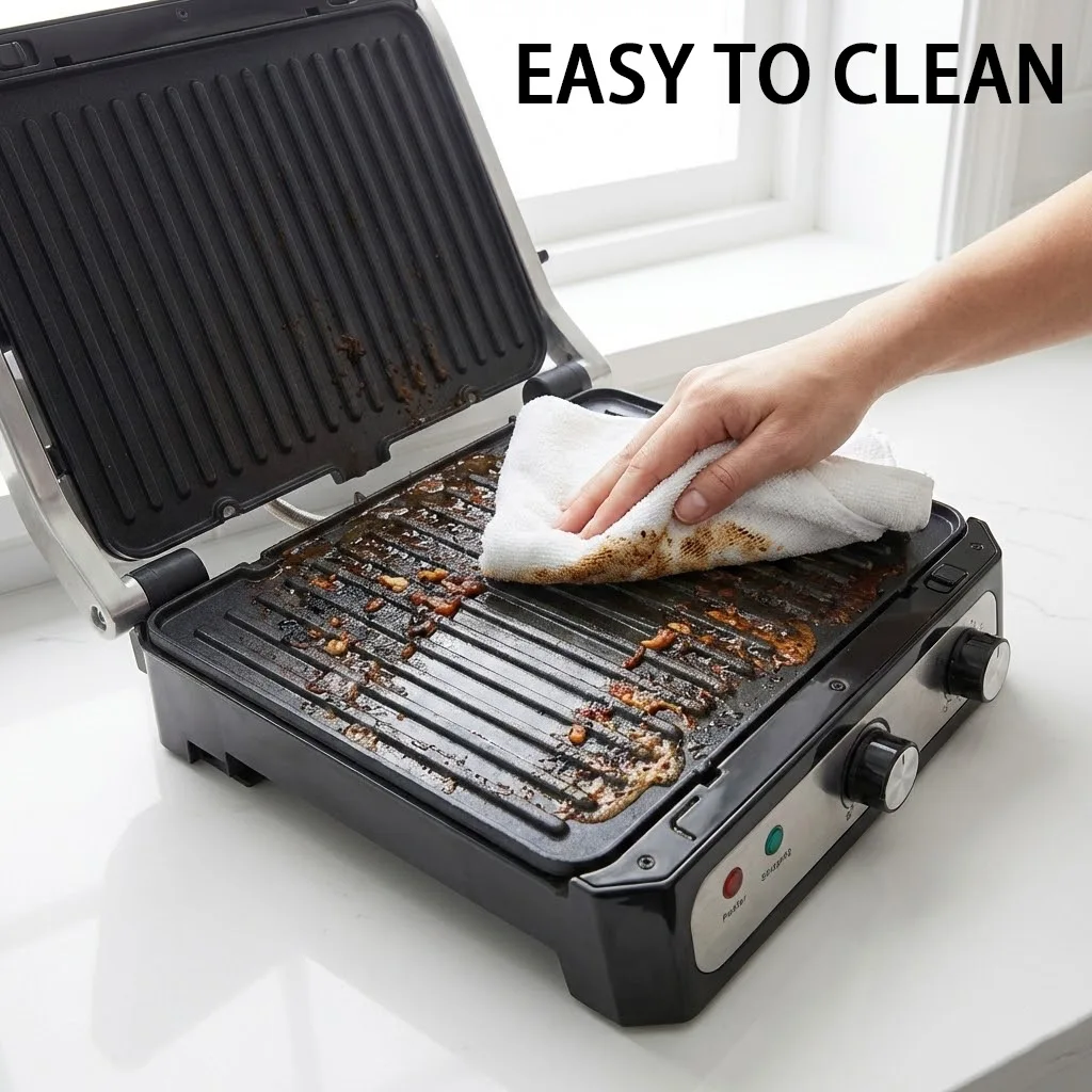 Large Surface Panini Press with Removable Plates - 1200W Electric Steak Grill & Sandwich Toaster, Precision Temperature Control