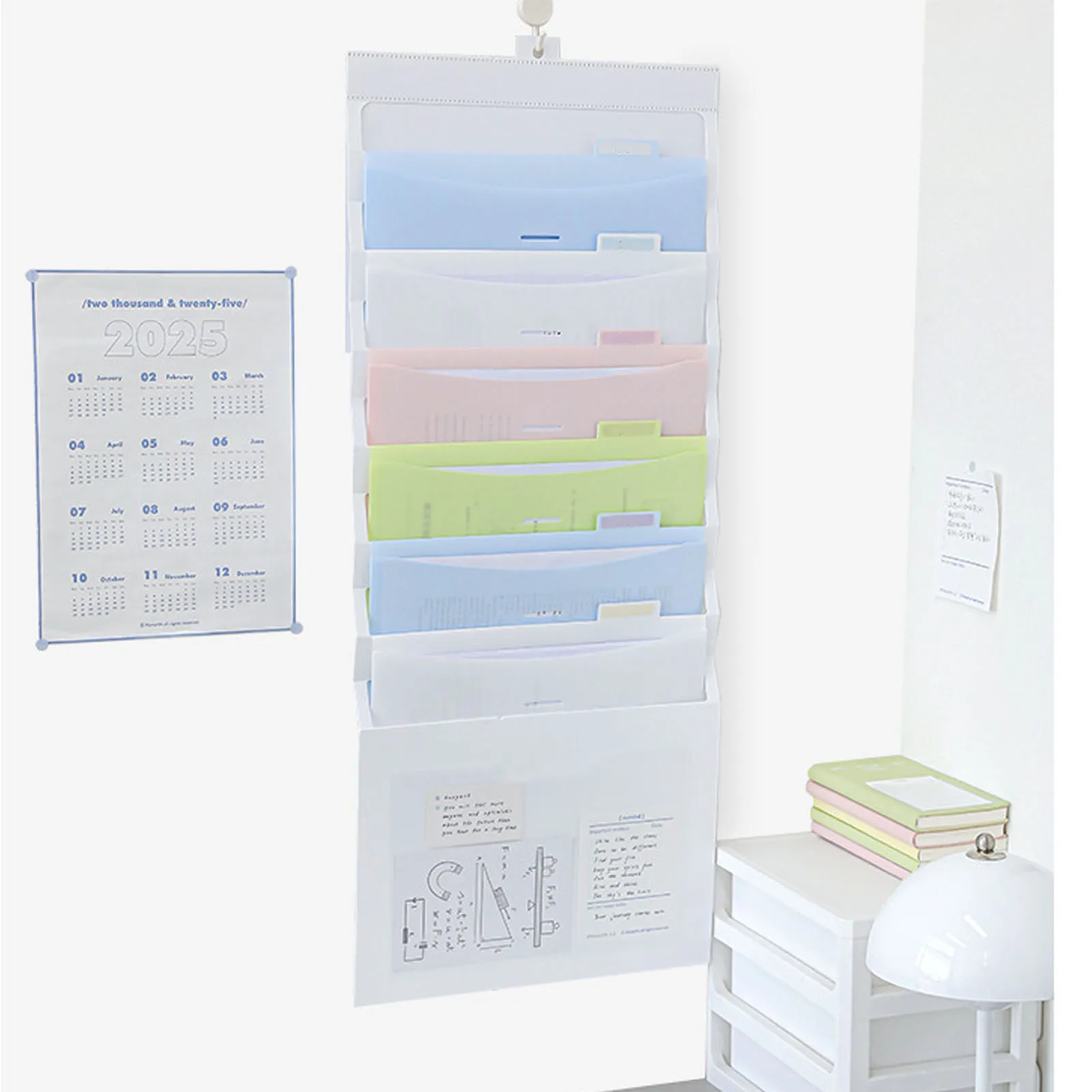 

Multi Layer File Storage Bag File Folder 6 Colors Pocket Multifunctional Hanging File Organizer for School Office Family Travel