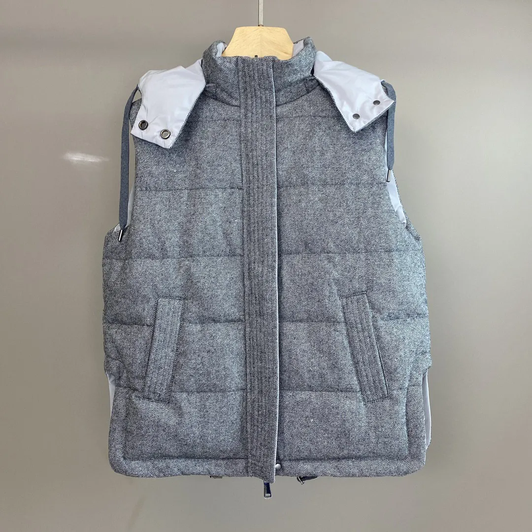 Women Hooded Down Jacket Autumn Winter Sleeveless Zipper Loose Ladies Vest Coat