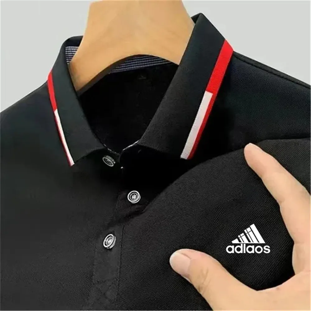 Summer New Polo Shirt Men's Casual Solid Color Slim Fit Men's T-shirt Fashion Brand Men's Short sleeved Clothing