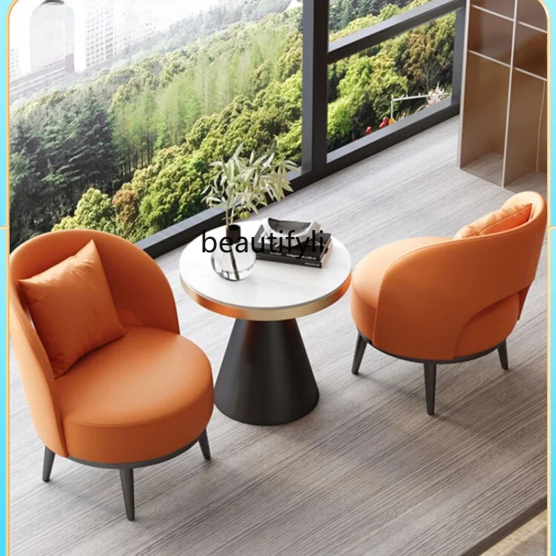 

Sofa chair light luxury sales office meeting customers to negotiate table and chair combination reception sofa chair