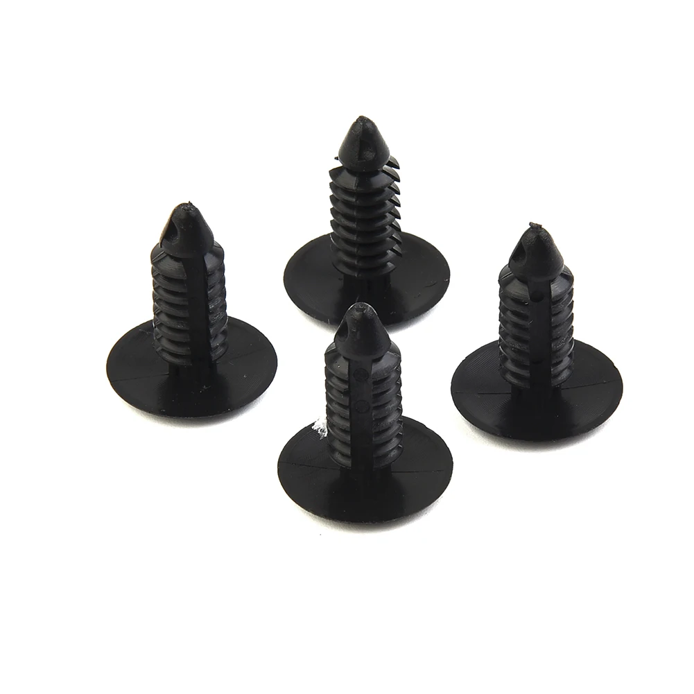 4pcs Black 7mm Hole Bumper Plugs Clip For Front License Plate Holes Cover Plastic Interior Accessories Auto Fastener Clips