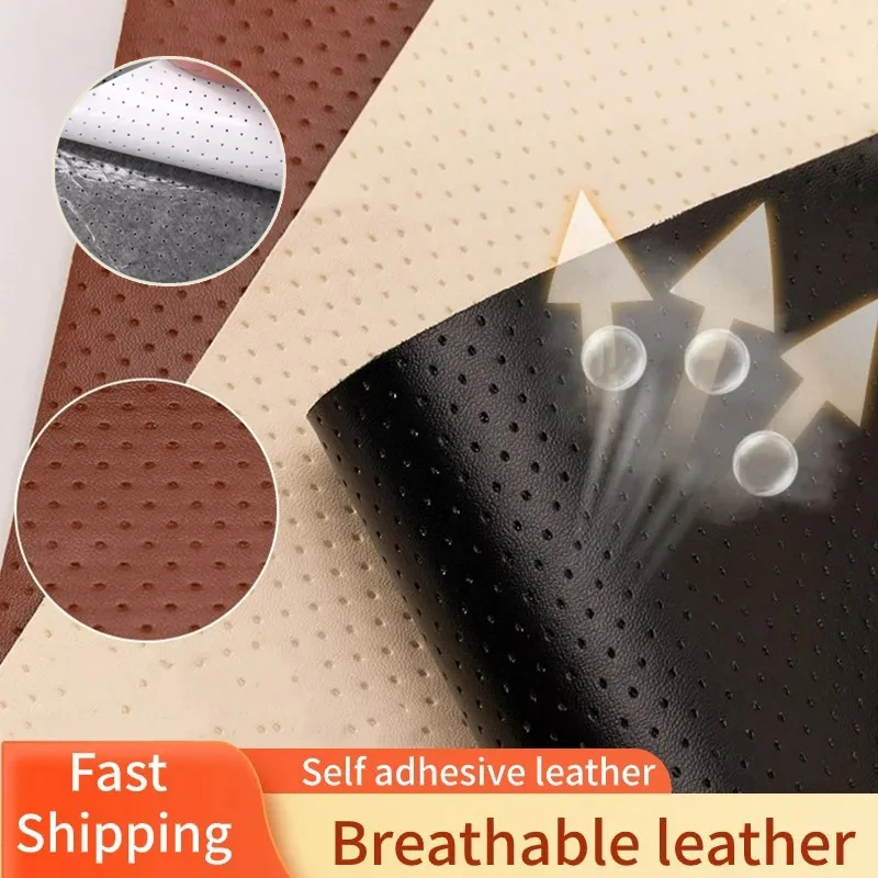 

Self-adhesive Breathable Leather Repair for Car Interior Seat Sofa Couch Patches Perforated PU Leather Fabric Stickers