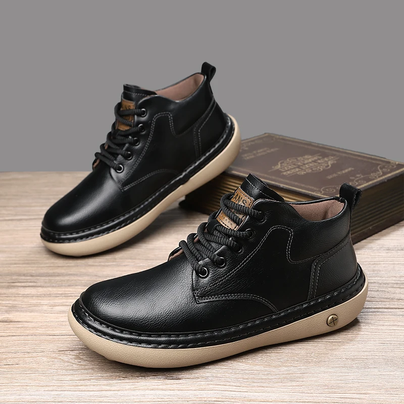 

High-quality Men's Casual Shoes, Retro Hiking Shoes, Street Comfort, Soft, Handcrafted Genuine Leather Boots, Large Size 38-47