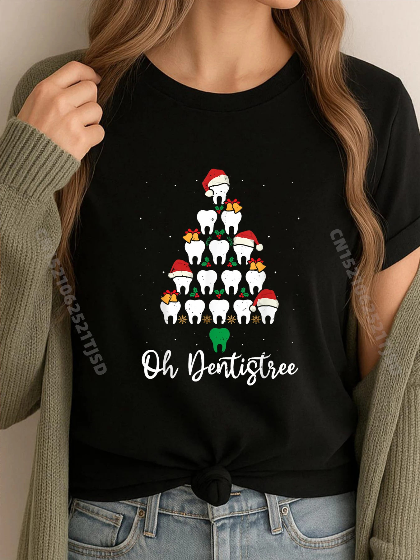 

Funny Christmas Dentist Tree Dental Oh Dentistree Tooth Tree Grahpic Tee Shirt Youth Comfortable Printed T-Shirt Tops