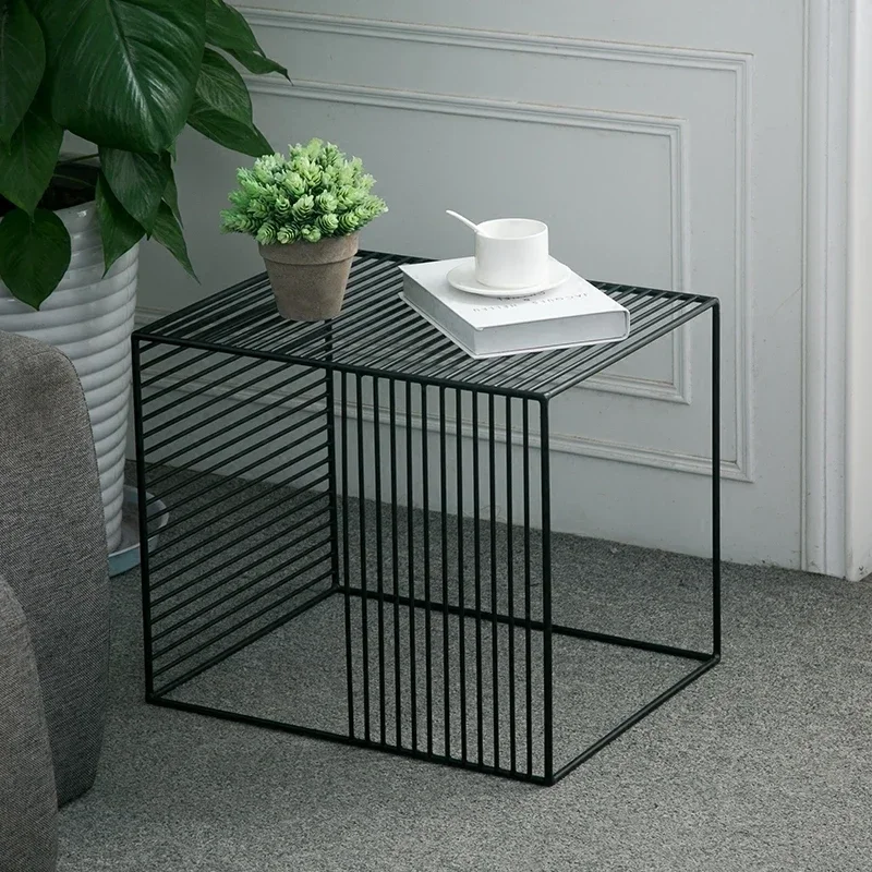 

Nordic Ins Coffee Table Iron Art Balcony Table Creative Sofa Side Table Square Corner Piece Living Room Bedroom Furniture