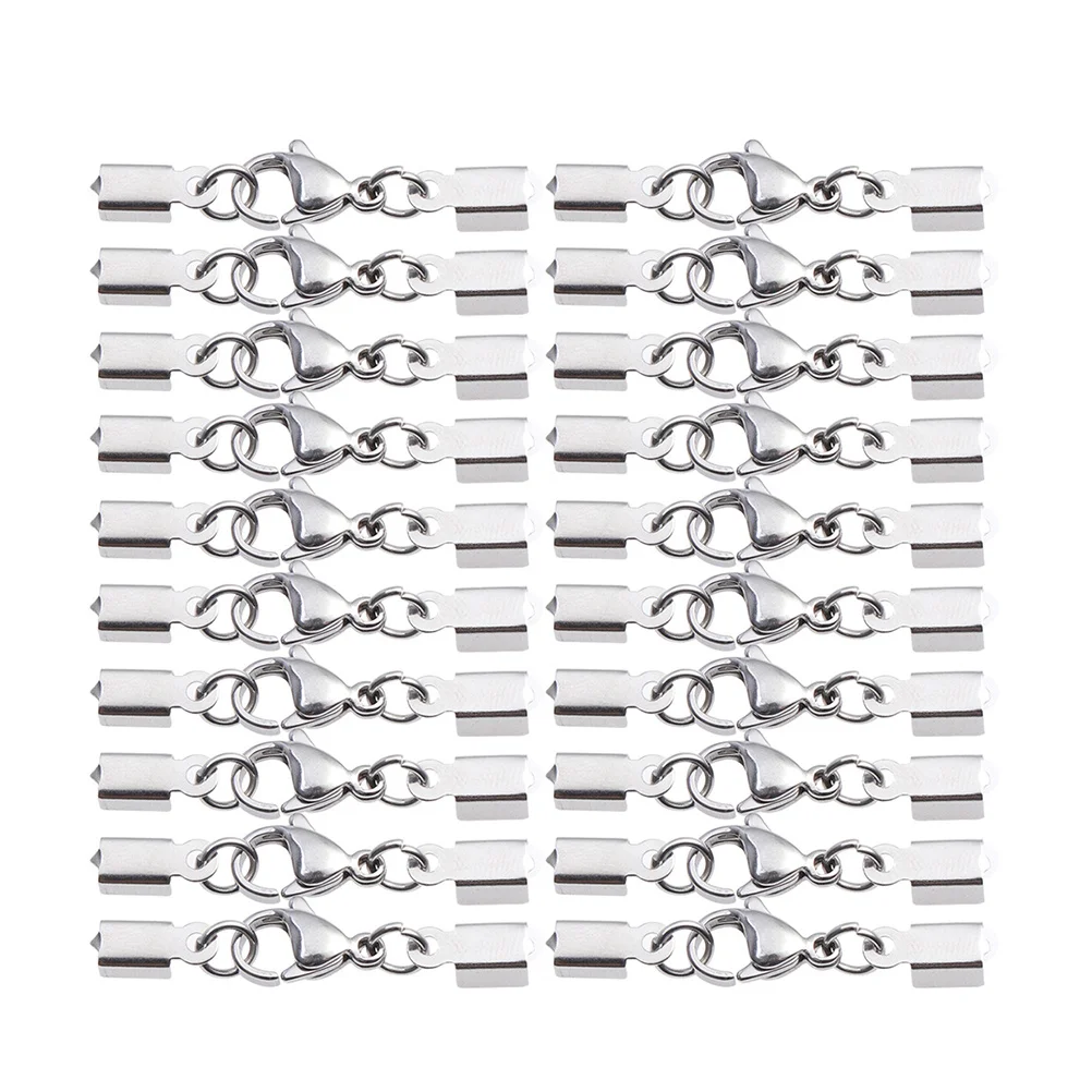 

50 Pcs Stainless Steel Rope Buckle Clip Lobster Clasp Connector Necklaces Bracelet Making Findings Snap Hooks Accessories