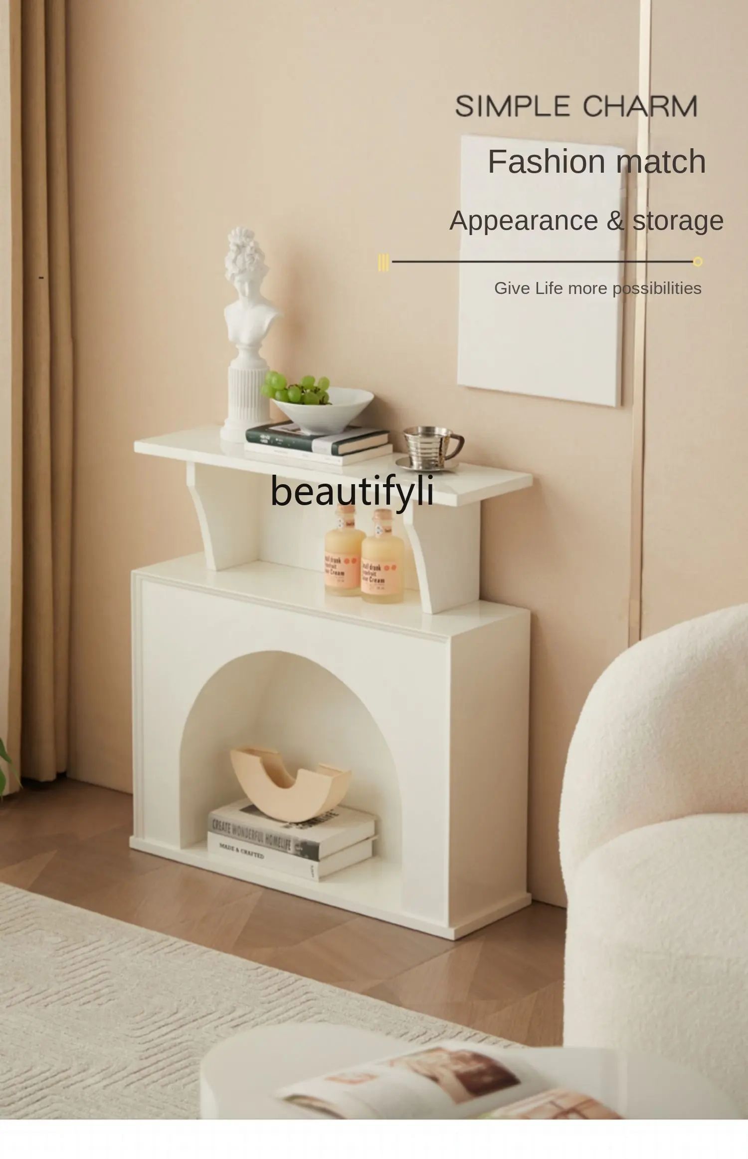 zq Simple Korean Style Fireplace Entrance Cabinet Fireplace Cabinet Photography Wall Curio Cabinet Wall Cabinet Shelf