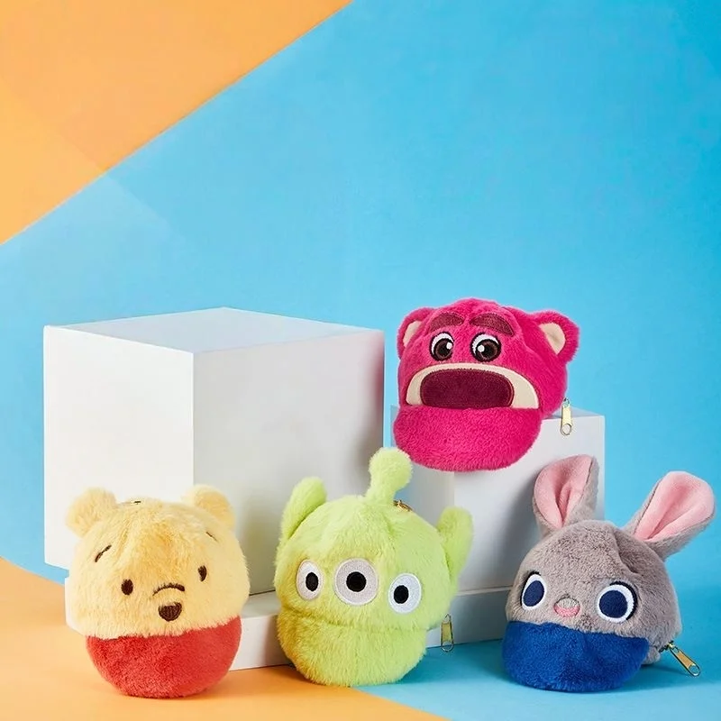 กระเป๋าใส่เหรียญขนาดเล็ก ดีไซน์หมวกดิสนีย์ จูดี้ ฮอปส์ หมีพูห์ มนุษย์ต่างดาว ทำจากผ้าพลัฌนุ่ม ใช้เป็นพวงกุญแจ ใส่ลิปสติก หูฟัง ป้องกันการสูญหาย ใช้ตกแต่งได้