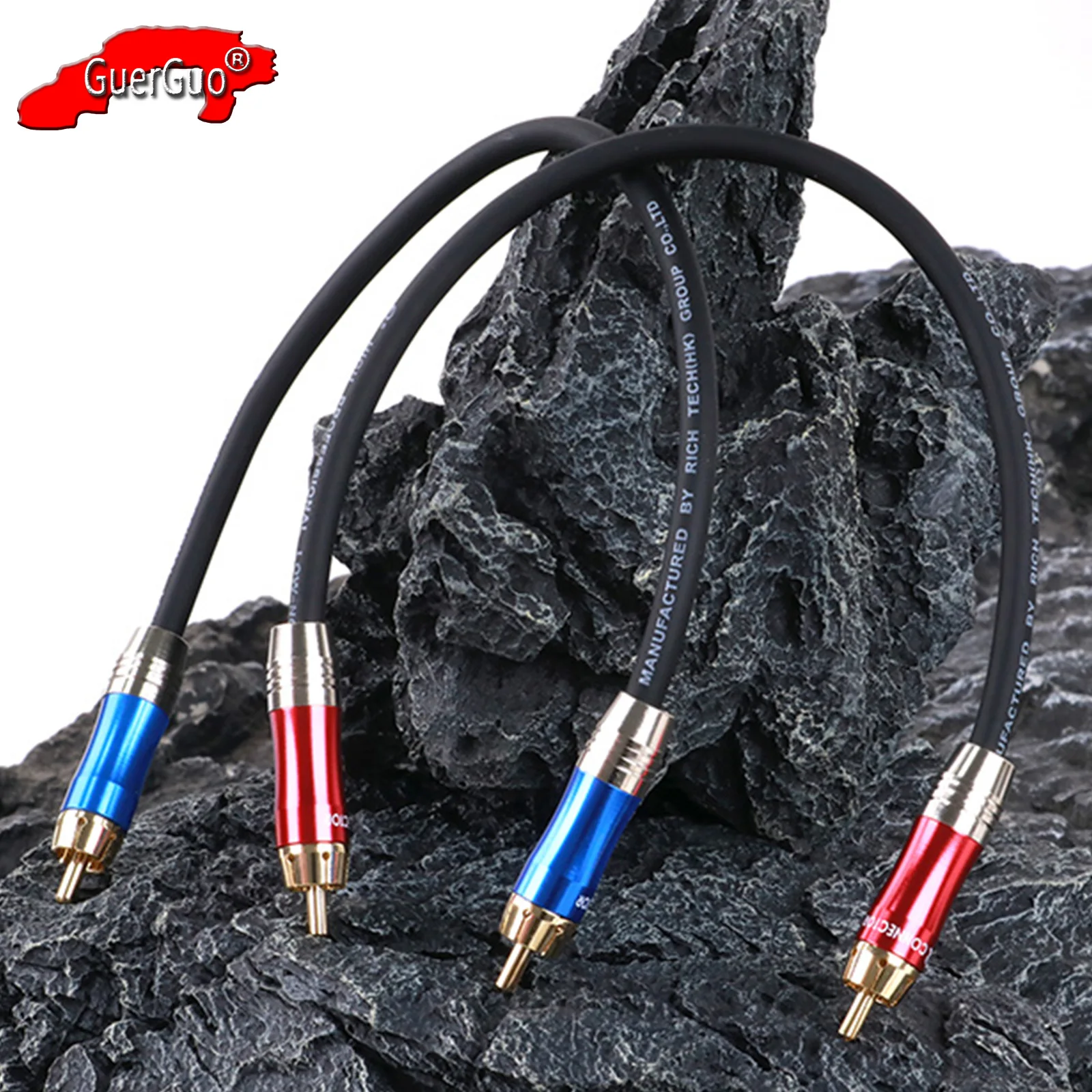 1Pair RCA Male to RCA Male Stereo Audio Cable,Gold-Plated RCA Jack Extension Shielded Cord for Home Theater HDTV Amplifiers