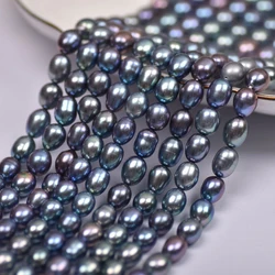 8-9mm AAA Purple Rice Shaped Pearl Beads High Quality Natural Freshwater Pearls Beads for Jewelry Making DIY Necklace Accessory