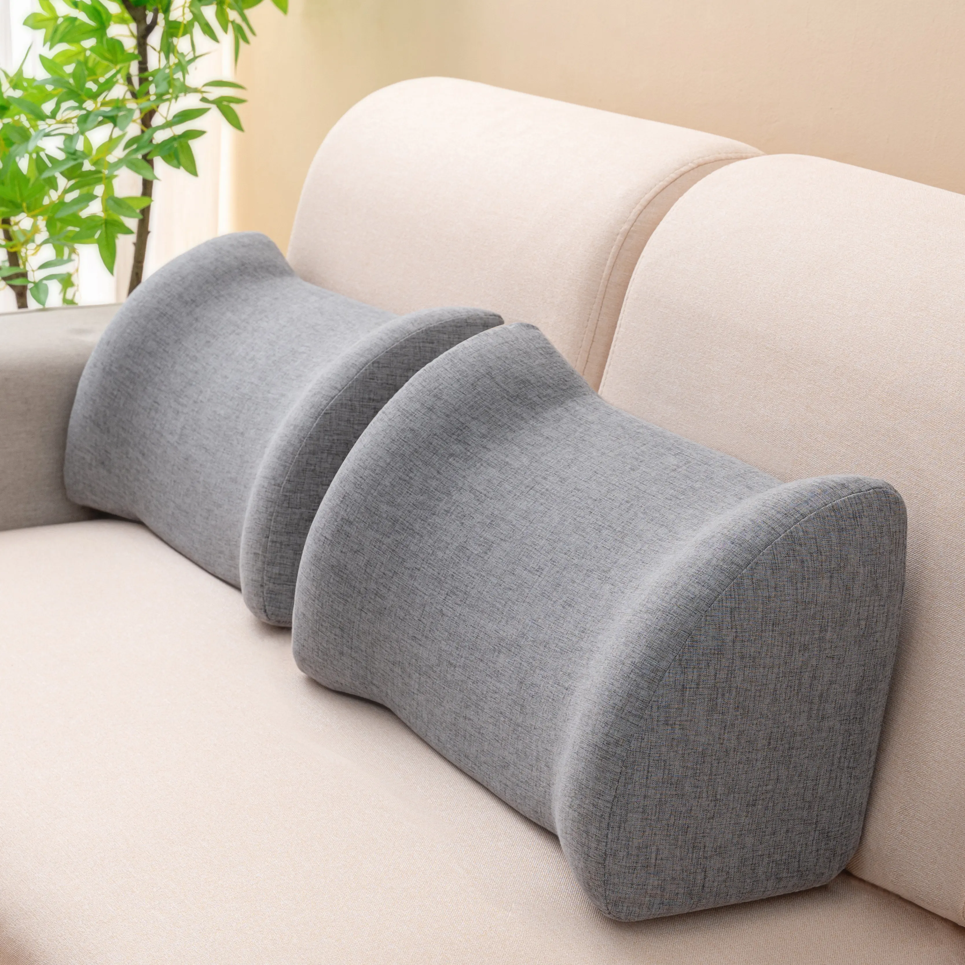 Great New Premium Sturdy Lumbar Support Cushion with Large Backrest Pad for Sofa, Long Sitting, Back Pain Relief for Elderly.