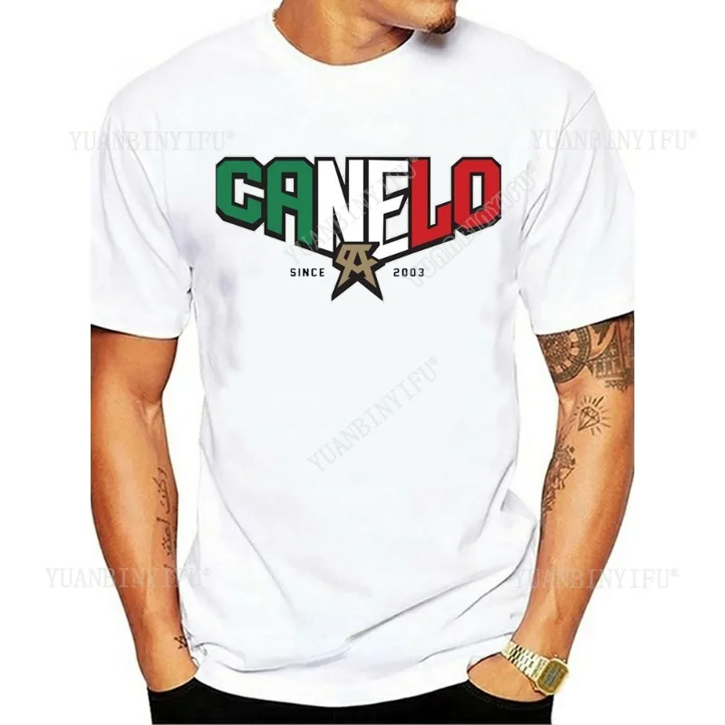 Nueva llegada moda clásica Canelo Alvarez Boxinge bandera mexicana camiseta pantalón corto casual manga cuello redondo camisa Unisex producto caliente