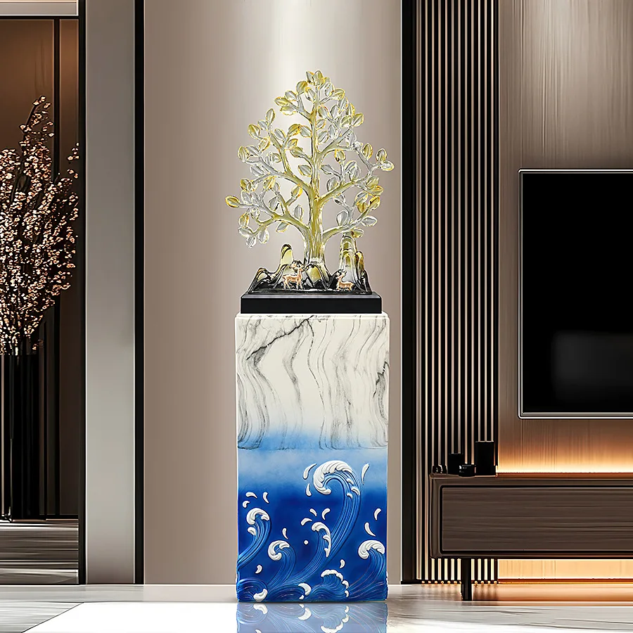 PYH fortune tree floor ornament light luxury high-end staircase opening decoration housewarming new home