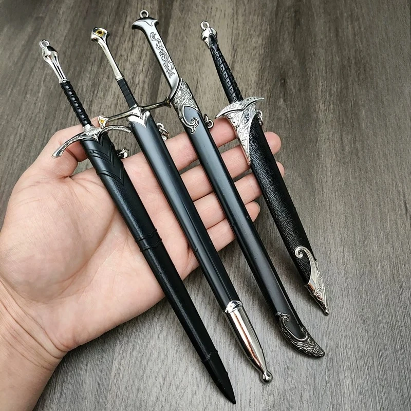 22cm Sword Model Movie Peripherals Middle Ages Pendant Desktop Ornaments Collectibles Home Decorations Creative Gift Keychains