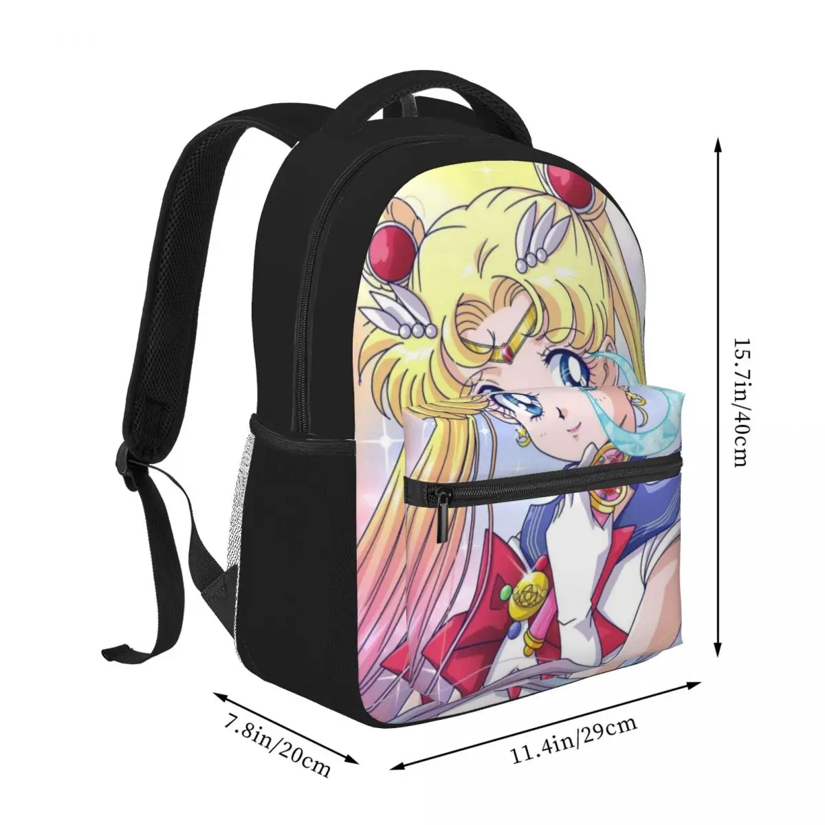 Gadis yang indah Sailor- Moon kartun Anime cahaya lucu ransel tahan air jahitan tas siswa 16 inci