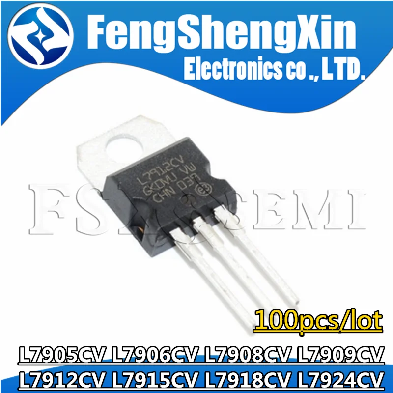 100pcs/lot L7905CV L7906CV L7908CV L7909CV L7912CV L7915CV L7918CV L7924CV LM7905 LM7912 Voltage Regulator TO220