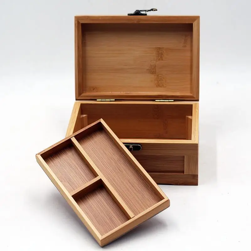 Bamboo Craft Princess Korean Bamboo Jewelry Box Wooden Jewelry Storage Box Small Collection Box Gift Box WF
