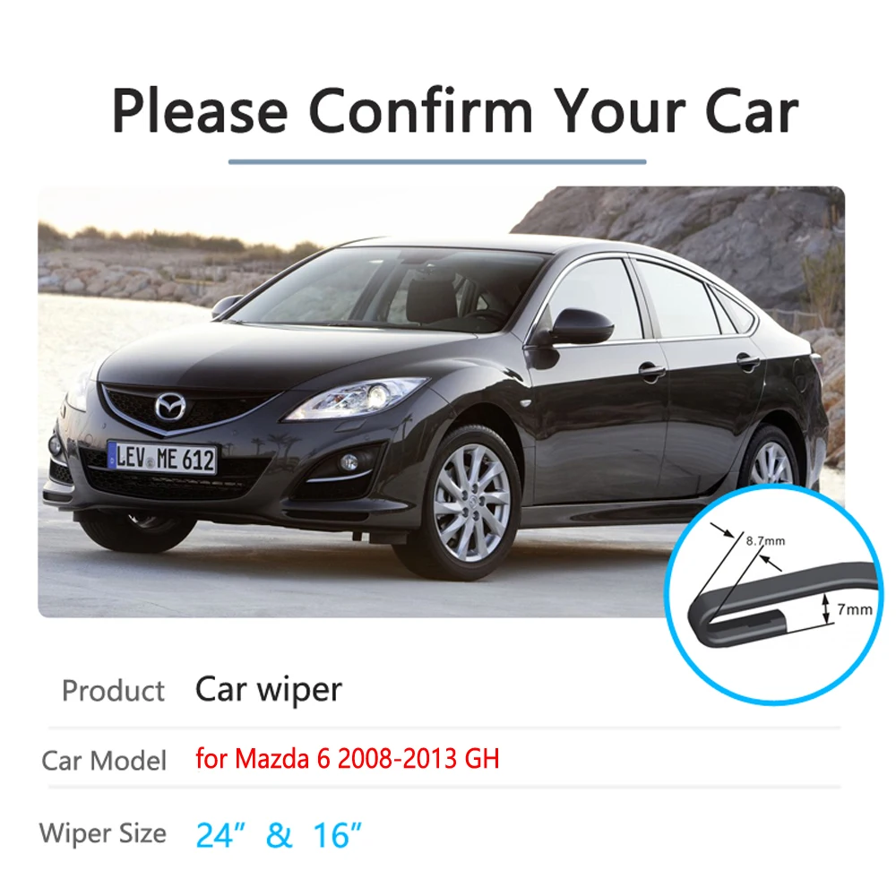 For Mazda 6 2008~2013 GH Mazda6 GH1 GH2 Front Windscreen Windshield Wipers Car Accessories 2009 2010 2011 2012 Car Wiper Blade