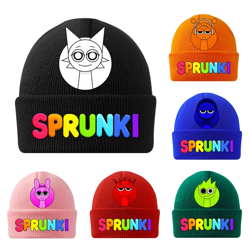 

Sprunkis Knitted Hat Boy Girl Cartoon Anime Woolen Hats Autumn Winter Soft Insulation Beanies Caps Children Beanie Bonnet Gifts