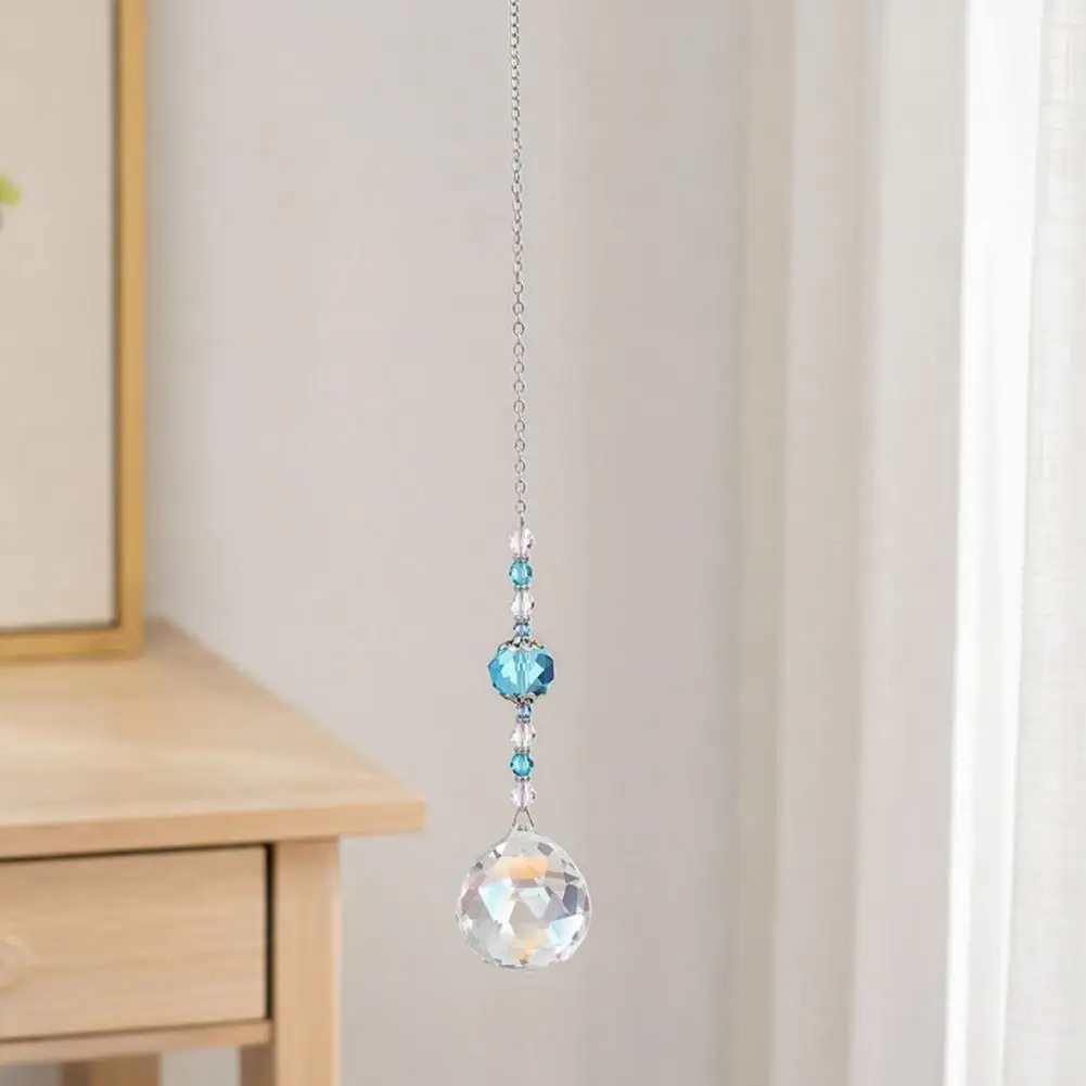 Hanging Solar Garden Decor Ball Suncatcher with Solar Led Light Colorful Rainbow Prism Pendant Waterproof Window for Garden