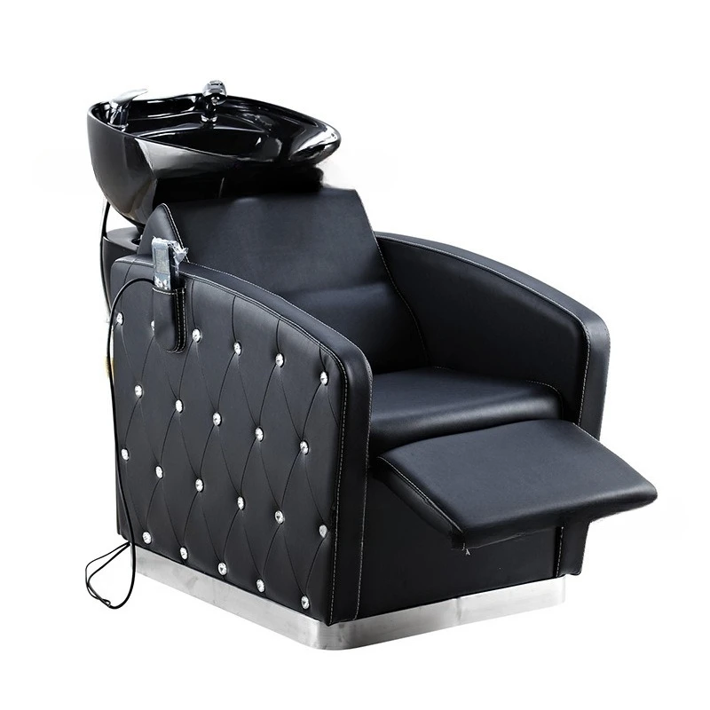 

Ergonomic Full Reclining Massage Shampoo Chair Modern Adult Hair Salon Treasure