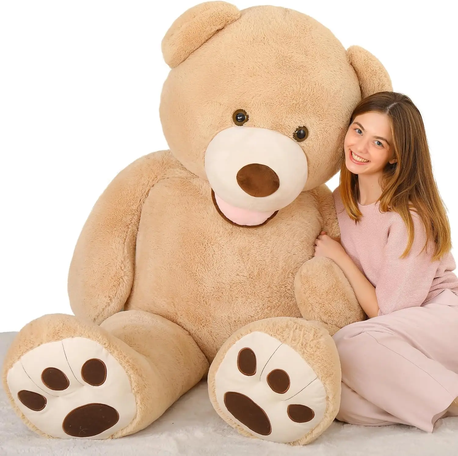 Big Teddy Bear 6 Feet Stuffed Animal - Human Size Giant Stuffed Teddy Bear Plush - Adorable and Fluffy Jumbo Teddy Bear