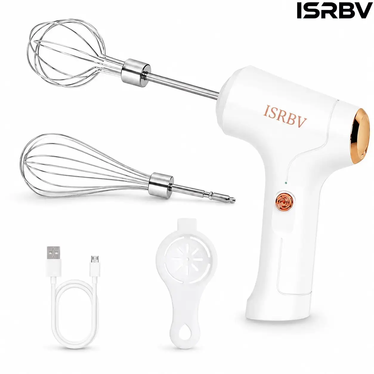 ISRBV Green Rechargeable Eggbeater: Beat Up Holiday Sweetness And Laughter.1 Piece USB Charging Electric Egg Beater - A Compact And Powerful 3-Speed Mini Mixer For Baking, Whisking Cream, And Ice Cream Powder - Easy To Clean