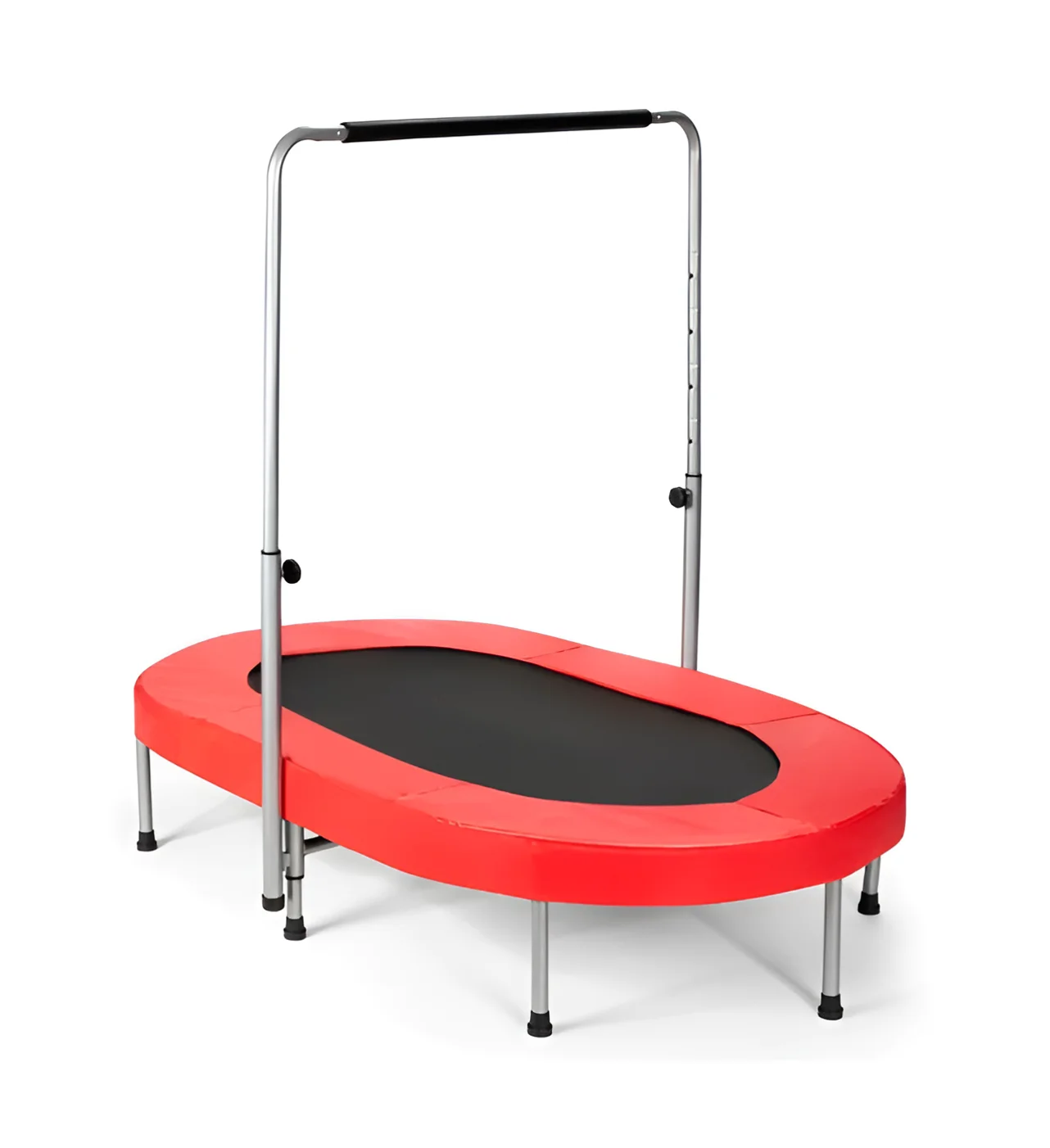 

Jingyi 56 Inch Kids Mini Double Trampoline, Double Trampoline With Adjustable Handle, Indoor Outdoor Exercise For Kids