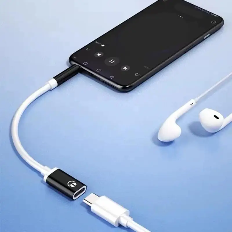 193A Type C Analog Headphone Adapter Cable Connects 3.5mm Earphones to Mobile Devices for Music and Calls