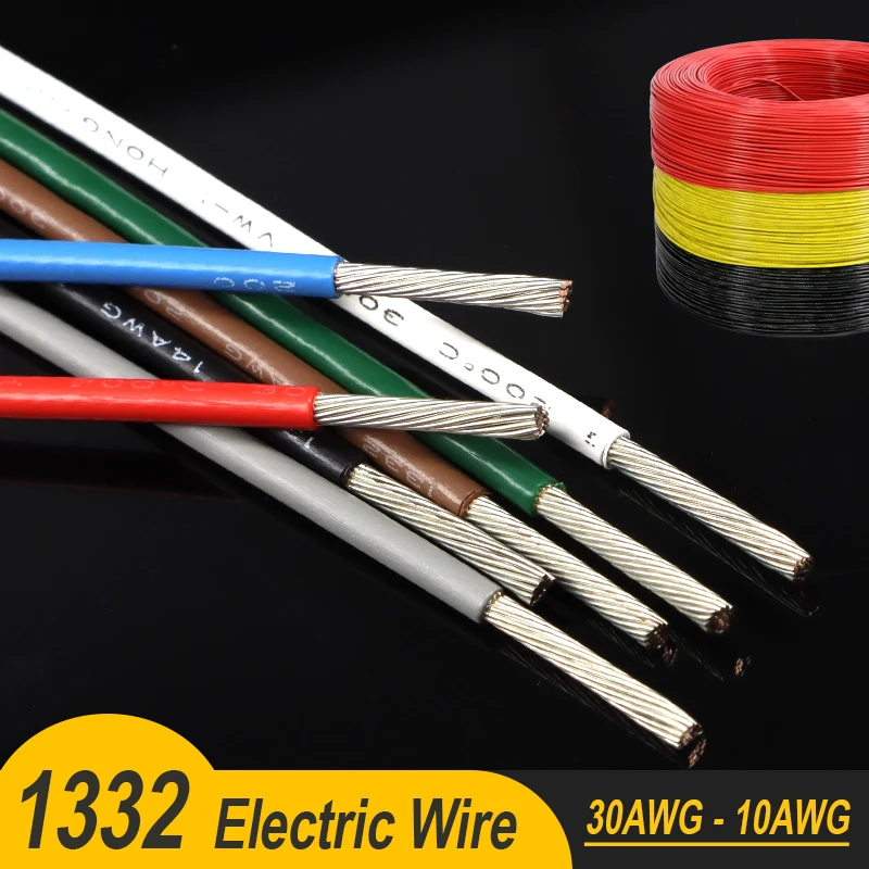 1Meter 1332 FEP Wire 30AWG - 10AWG Tinned Copper Core -60℃~200℃ Heat-Resistant Electrical Cable