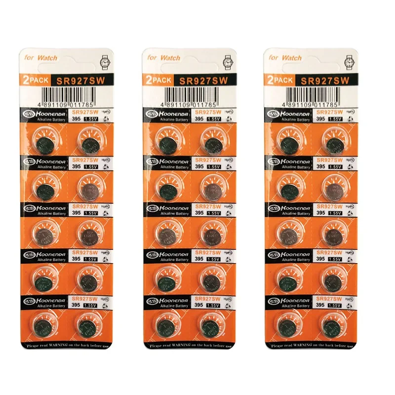 10-50PCS SR927W LR927 AG7 395 Button Pilas Batteries SR927 LR57 399 395A 1.55V Alkaline Coin Cell for Clock Watch Battery New