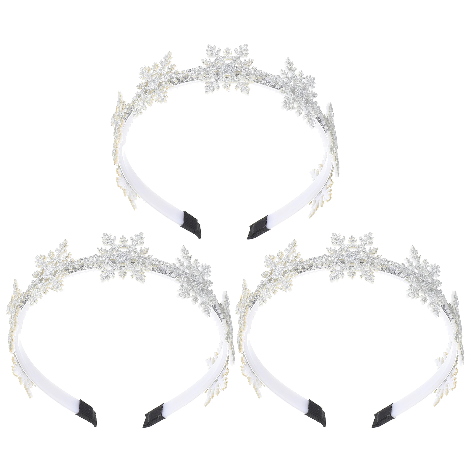 

3pcs Christmas Headband Silver Resin Kids Girls Headdress Hairband Decor Holiday Party Accessories Festive Outfit Snowflake