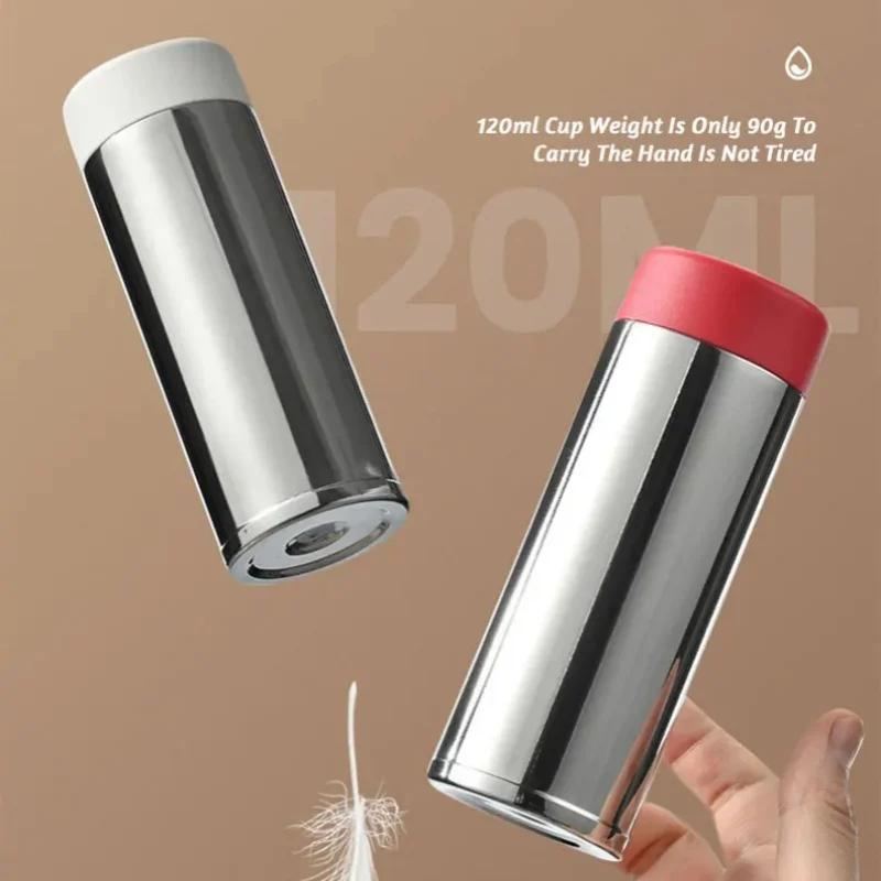 180ml mini 316 Stainless Steel Portable Thermos Cup Vacuum Thermal Insulation Pocket Cup Small Water Bottle for Espresso Mug