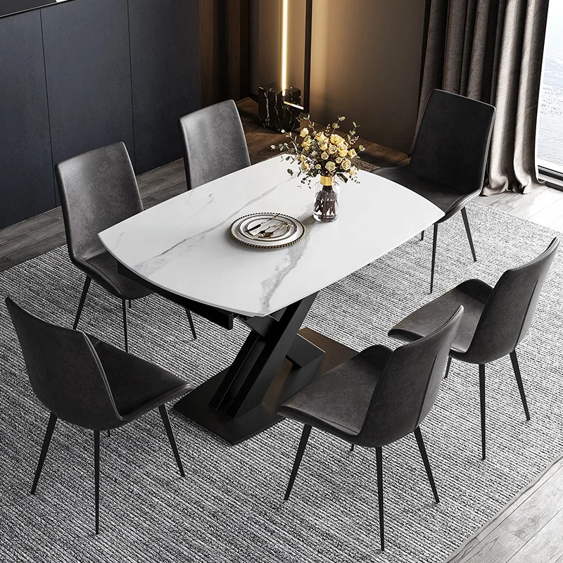 Luxury 180cm Rectangle Oval Marble Extendable Dinning Table Dinning Table Modern Luxury Extendable Dining Table Ceramic
