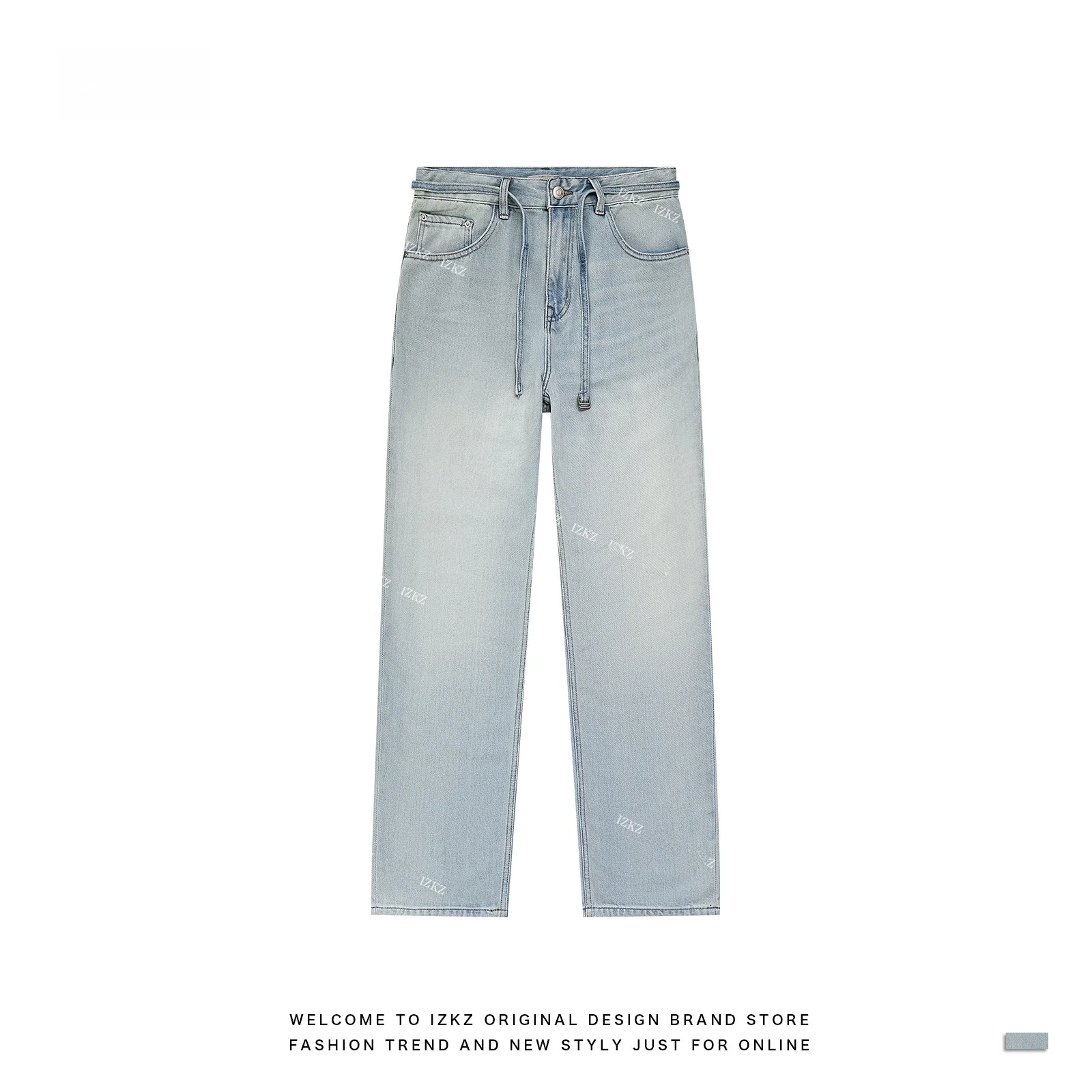 

Джинсы Larseal Fabric Bla Label Series Quali Waed прямого кроя, повседневные, со средней посадкой, длинные брюки, весенний сезон, без стрейча