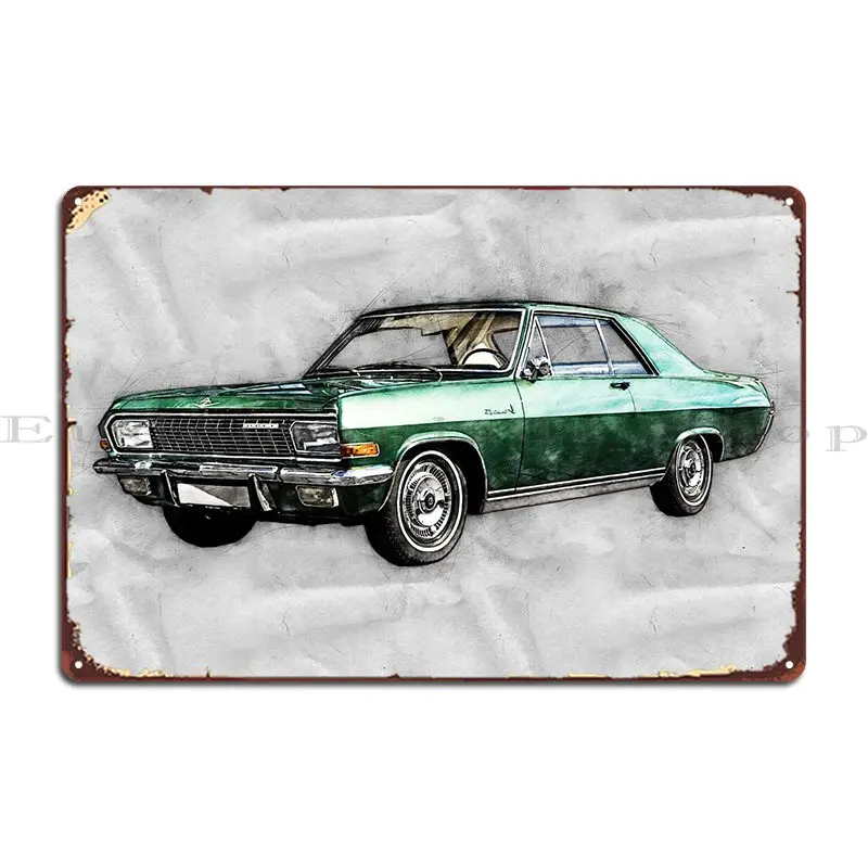 1965 Opel Diplomat Metal Sign Garage Wall Cave Printed Club Personalized Tin Sign Poster