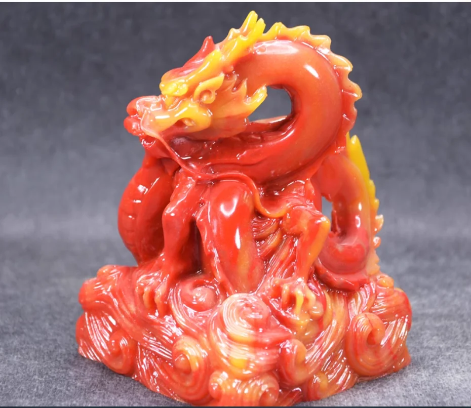 

Imitation Shoushan stone seal decoration Zodiac dragon imitation ancient seal stone decoration