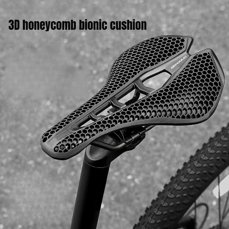 

3D-седло для шоссейного велосипеда 140 мм, комфортное седло для MTB с амортизацией, дышащая бионическая конструкция, разноцветная подушка